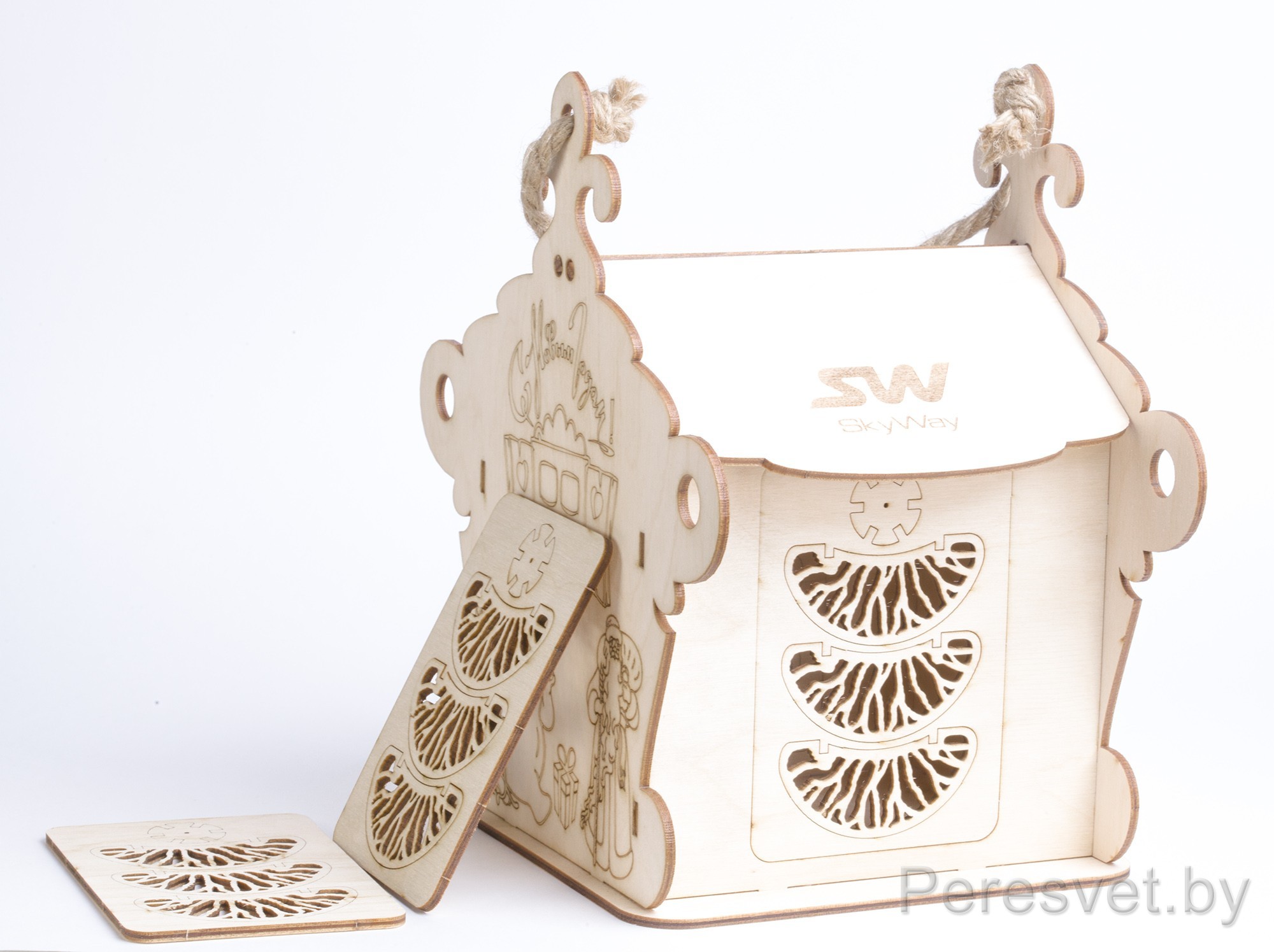 новогодняя упаковка 2022, купить новогоднюю упаковку, упаковка для новогодних подарков купить, новогодняя упаковка оптом, упаковка для новогодних подарков 2022, деревянная упаковка, упаковка для конфет, упаковка коробки конфет, новогодняя упаковка Сундук новогодний деревянный Теремок для конфет с игрушкой на peresvet.by