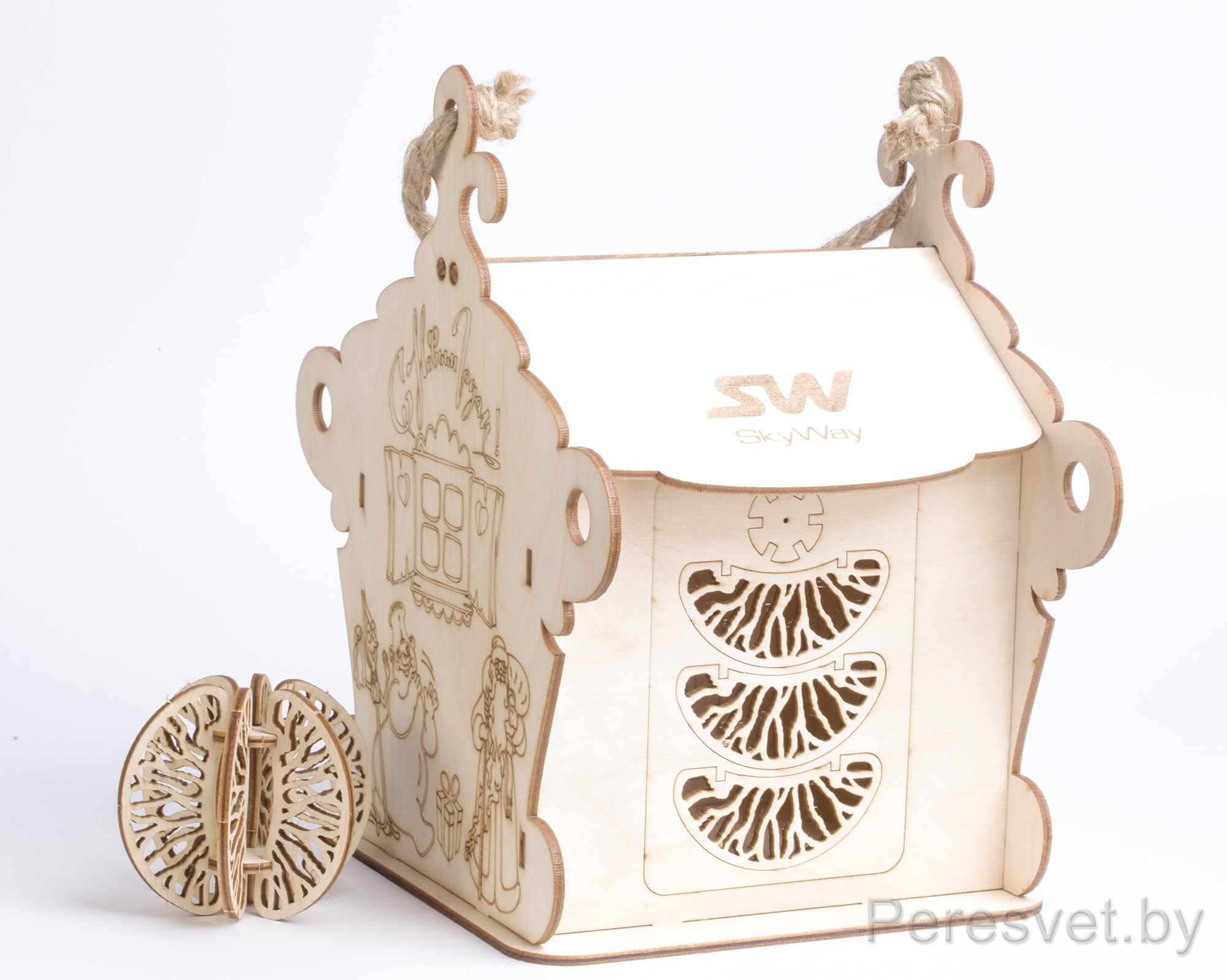 новогодняя упаковка 2022, купить новогоднюю упаковку, упаковка для новогодних подарков купить, новогодняя упаковка оптом, упаковка для новогодних подарков 2022, деревянная упаковка, упаковка для конфет, упаковка коробки конфет, новогодняя упаковка Сундук новогодний деревянный Теремок для конфет с игрушкой на peresvet.by