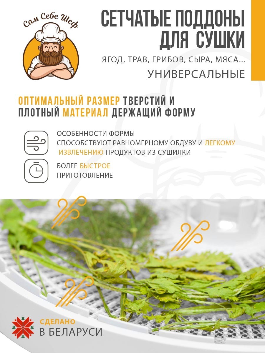 поддоны для пастилы; поддон для пастилы; поддоны для сушилки; поддон для сушилки; поддон для дегидратора; поддоны для дегидратора; поддоны для сушки овощей и фруктов; Pullman; Kitfort; Oberhof; RAWMID; PIONEER; противень для сушилки Сетки для сушки 18x23 см. т.м. Сам Себе Шеф на peresvet.by